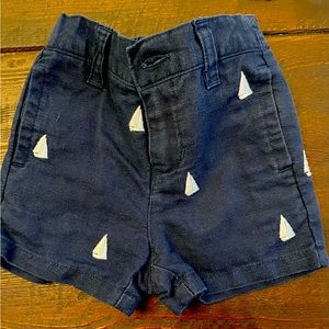 Janie and Jack Embroidered sailboat baby boy shorts 3-6 months